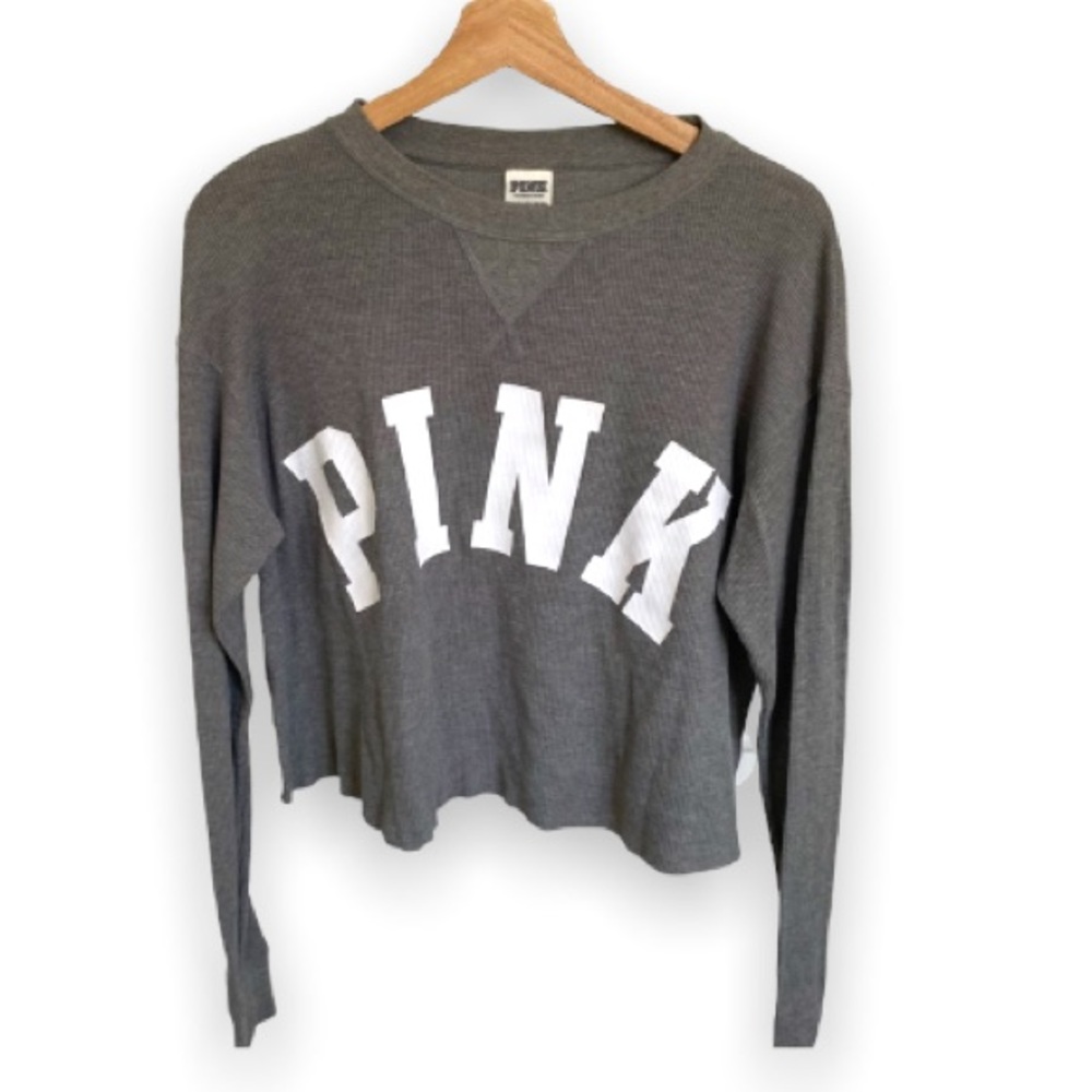 Victoria’s Secret • ‘Pink’ Grey Waffle Thermal